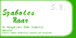 szabolcs maar business card